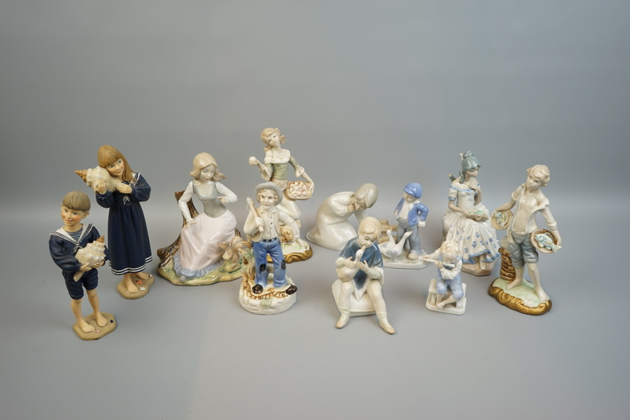 Figuriner, 11 st, porslin m.m, bl.a Candy Design, Norge