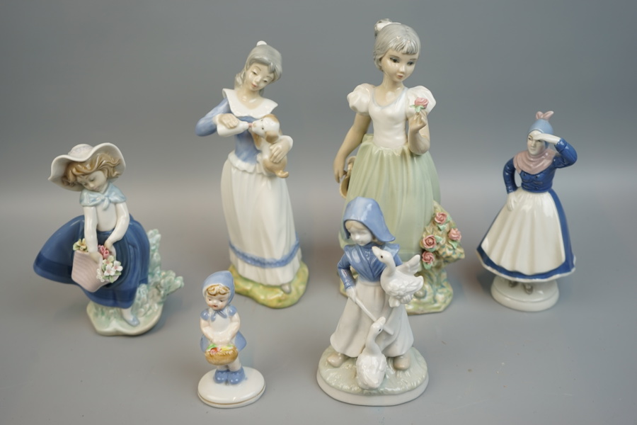 Figuriner, 6 st, porslin, bl.a Tengra.