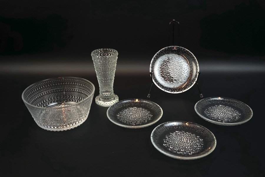 Tapio Wirkkala, servisdelar, 6 st, glas, "Ultima Thule", Iittala.