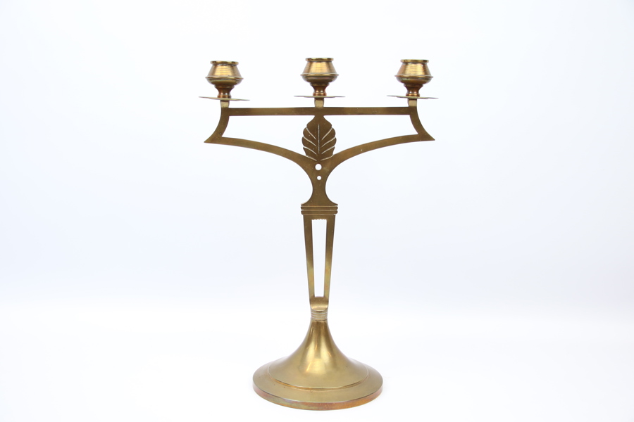Ljusstake, mässing, jugend, tidigt 1900-tal.