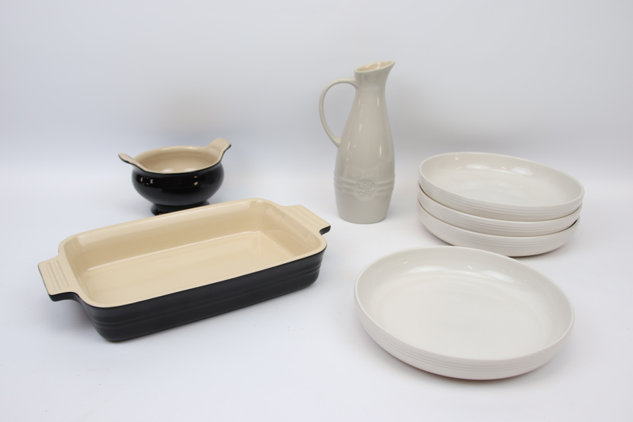 Le Creuset, kanna, form m.m, 7 delar, stengods.