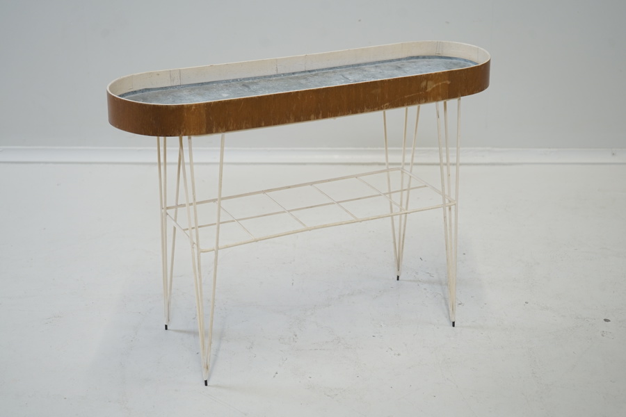 Blomsterbord, stringmodell, teakfanér, 1950/60-tal.
