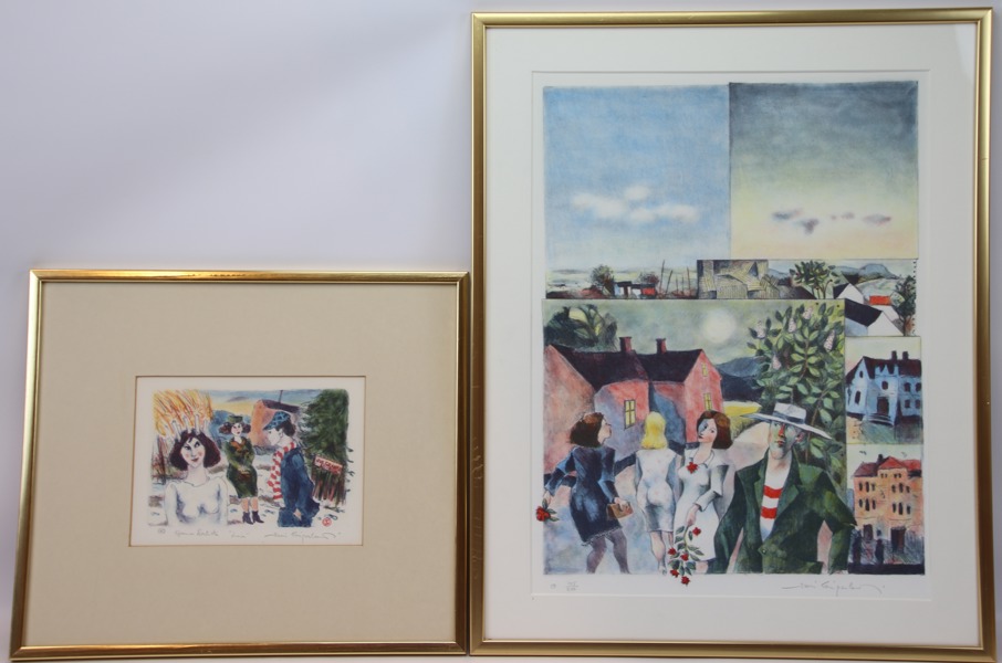 Jussi Taipaleenmäki, litografier, 2 st, numrerade épreuve d´artiste och 105/200, signerade.