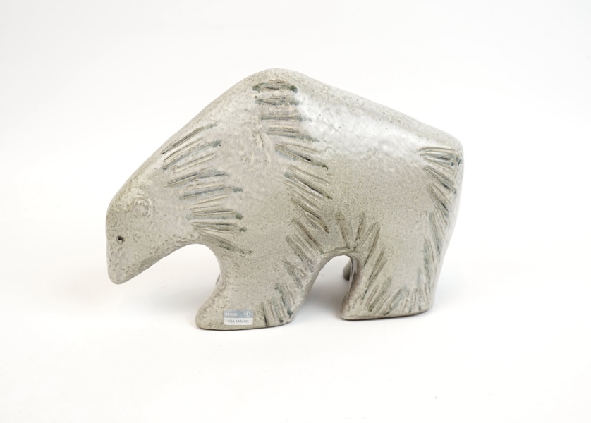 Lisa Larson, figurin, stengods, ''Isbjörn'' ur serien ''Stora Zoo'', Gustavsberg, signerad.