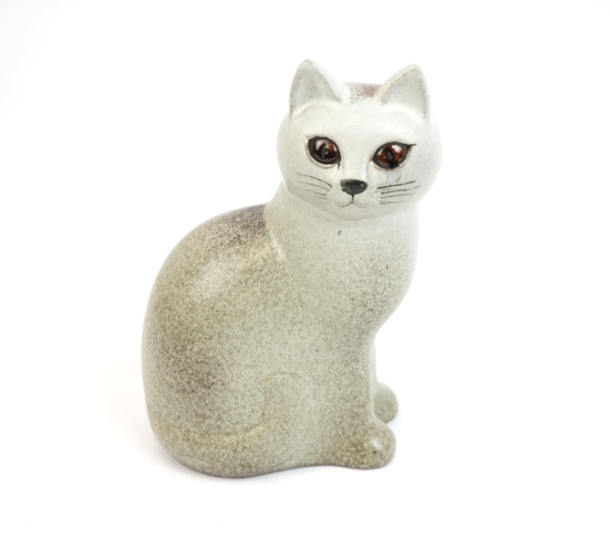 Lisa Larson, figurin, katt, stengods, Murre Midi, Gustavsberg, signerad.