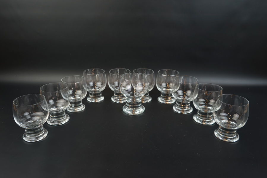 Glas, 10+1 st, "Måtta", Orrefors.