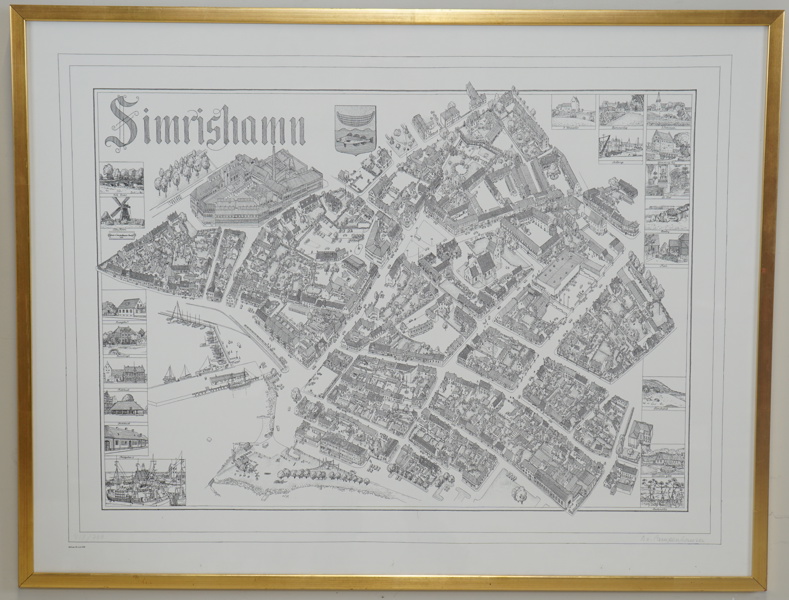 Bodo von Campenhausen, "Simrishamn", reproduktion, nr 418/700, signerad.