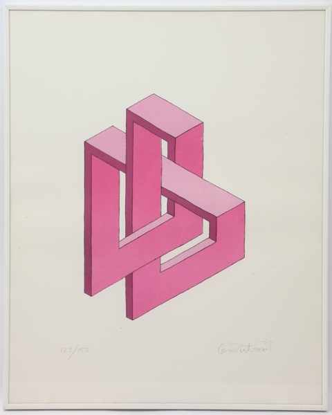 Oscar Reutersvärd, litografi nr 123/150, signerad.