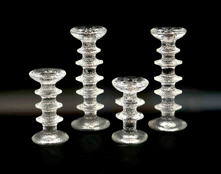 Timo Sarpaneva, ljusstakar, 4 st, glas, ''Festivo'', Iittala.
