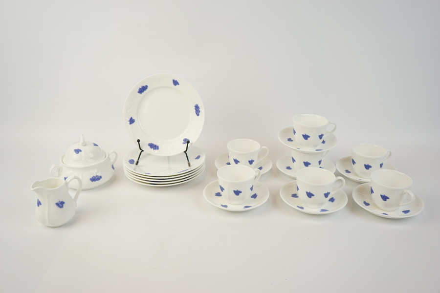 Kaffeservisdelar, 15 delar, porslin, "Blå Blom", Gustavsberg.