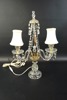 Bordslampa, 2 ljuspunkter, glas/mässing, K&T, 1900-tal.