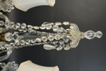 Bordslampa, 2 ljuspunkter, glas/mässing, K&T, 1900-tal.