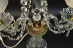 Bordslampa, 2 ljuspunkter, glas/mässing, K&T, 1900-tal.