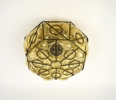 Takplafond, glas/metall.