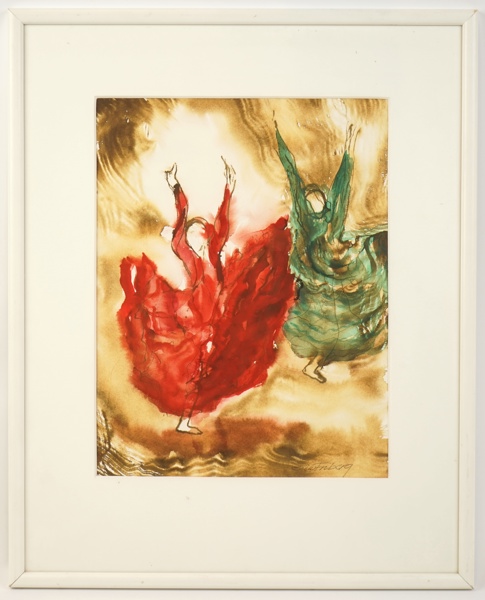 Siw Friberg, ''Carmen II'', akvarell och tusch, signerad, daterad 1996.