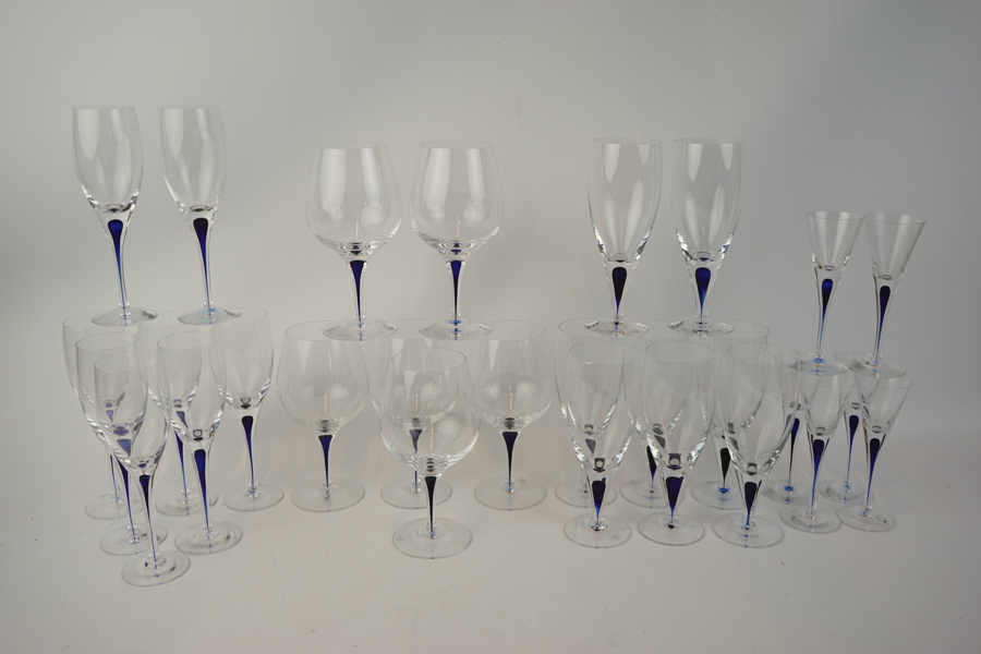 Erika Lagerbielke, glasservisdelar, 28 delar, "Intermezzo", Orrefors.