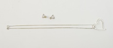 Efva Attling, ''Crazy Heart'', halslänk och örhängen, 3 delar, sterling silver 925.