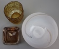 Skålar och vas, 3 delar, glas, bl.a Bertil Vallien, ''Rainbow'', Kosta Boda.