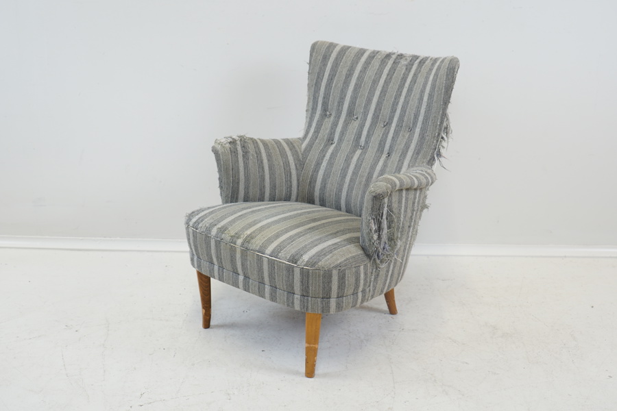 Carl Malmsten, fåtölj, textil.