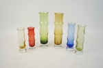 Bo Borgström, vaser, 6 st, "Bambu", glas, Åseda Glasbruk.