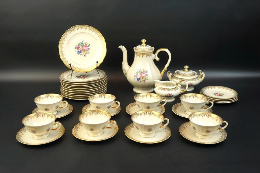 Kaffeservis, 23 delar, porslin, Bavaria, 1900-tal.