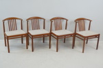 Svante Skogh, stolar, 4 st, teak/textil, 1960-tal.