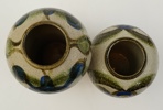 Vaser och ljusstake, 6 delar, stengods, Söholm Stentöj, Bornholm, Danmark.