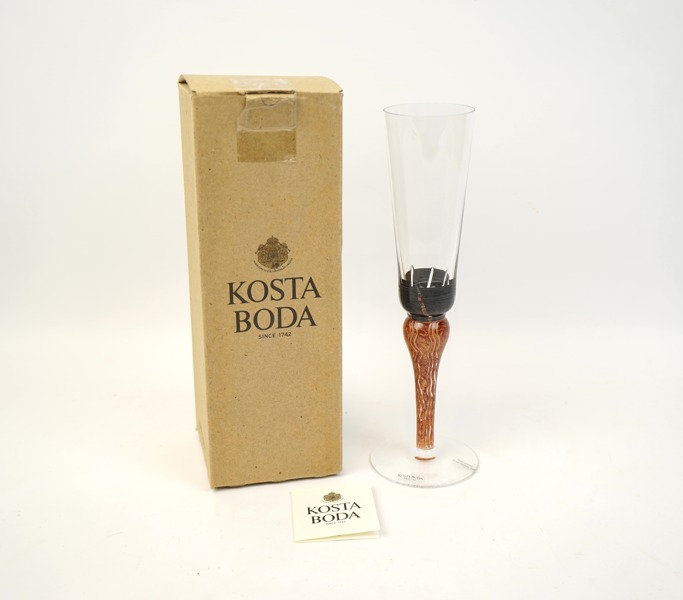 Monica Backström, champagneglas, ''Tonga'', Kosta Boda, signerad.