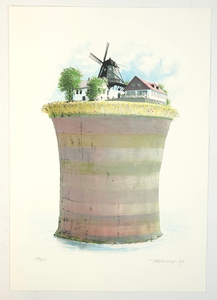 Tom Olsson, litografi nr 180/295, signerad, daterad 1989.