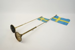 Bordsflaggor, 2 st, mässing.