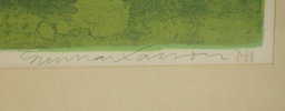 Gunnar Larsson, litografi E.A, signerad.