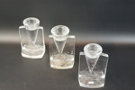 Kjell Engman, ljuslyktor, 3 st, glas, "Ice Age", Kosta Boda.