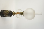 Fotogenlampa, mässing, järnplåt och glas, 1800.1900-tal.