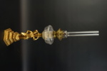 Fotogenlampa, gjutmetall/glas, 1900-talets första del.