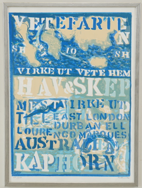 Gösta Werner, "Vetefarten", serigrafi 125/250, signerad.