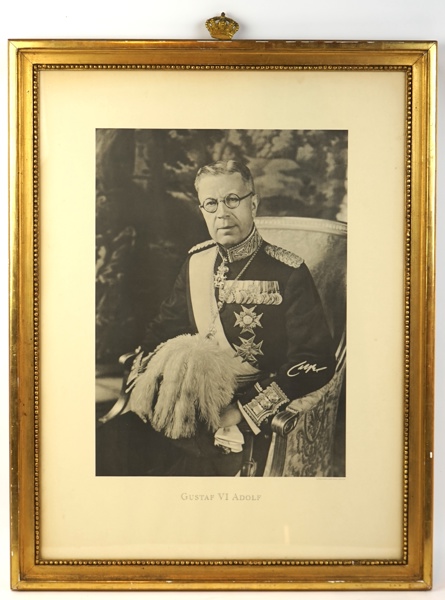 Gustaf VI Adolf, litografiskt tryck, 1952.