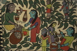 Oidentifierad konstnär, del av Jankapur Women's Art Project, blandteknik, osignerad, Nepal.