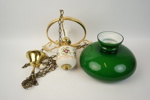 Taklampa, metall, porslin, glas, 1900-tal.