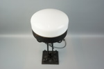 Bordslampa, glas/metall, strindbergsmodell, 1900-talets mitt.