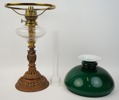 Fotogenlampa, glas/mässing.