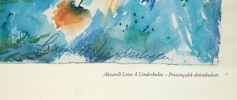 Lena A Linderholm, tryck, ''Provençalsk drömbukett'', signerat i trycket.