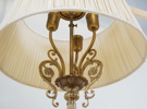 Golvlampa, 3 ljuspunkter, mässing, 1900-tal.