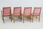 Matbord och 4 stolar, teak/textil, 1900-talets andra hälft.
