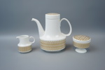 Tapio Wirkkala, moccaservis, 15 delar, porslin, Rosenthal, 1900-talets andra hälft.