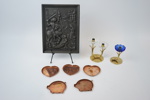 Gunnar Ander, ljusstakar m.m, 8 delar, metall/glas,  Ystad Metall och Antikjärn Ystad.