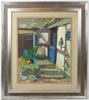 Gerhard Wihlborg, ''Gårdshörn'', olja på pannå, signerad.