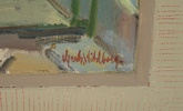 Gerhard Wihlborg, ''Gårdshörn'', olja på pannå, signerad.