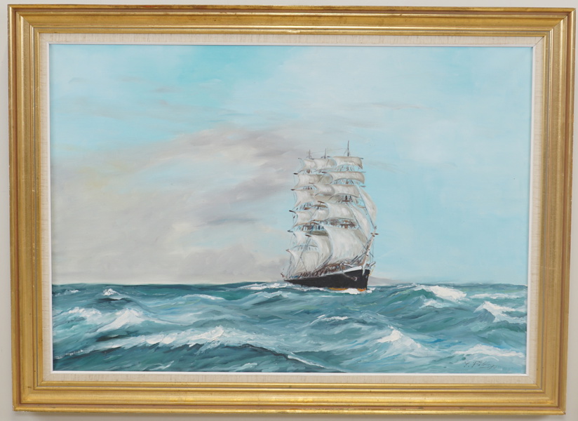 Göte Friberg, "The Trae-ping", olja på duk, signerad, samt signerad och daterad 1984 a tergo.