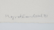 Magnus Blomdahl, blandteknik på papper, signerad, daterad 81.