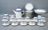 Arnold Krogh, kaffeservis, 27 delar, porslin, ''Blå vifte'', Royal Copenhagen.
